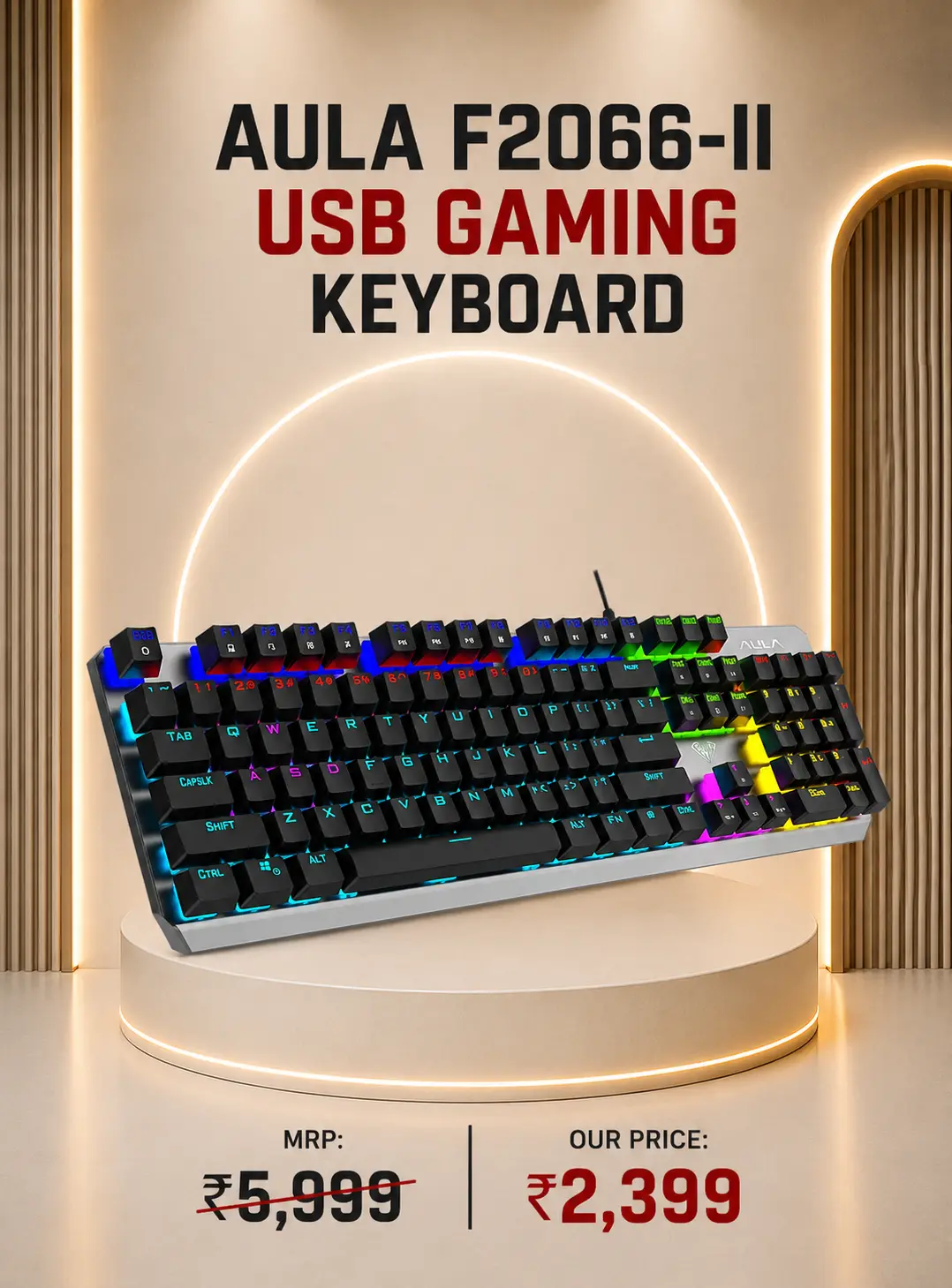 Aula F75WCS 75 Wireless Trio-Mode Mechanical Gaming Keyboard